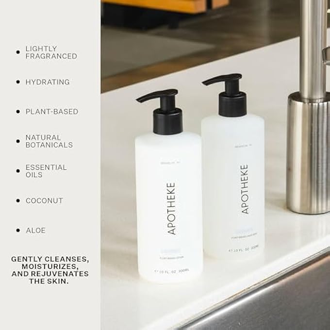 APOTHEKE LUXURY SCENTED LIQUID SOAP, CANVAS, 10 FLUID OUNCES - NATURAL HAND WASH, SOOTHING, CLEANSING, MOISTURIZING, AROMATIC & NOURISHING, LINEN, MUSK & LILY OF THE VALLEY FRAGRANCE - Image 4